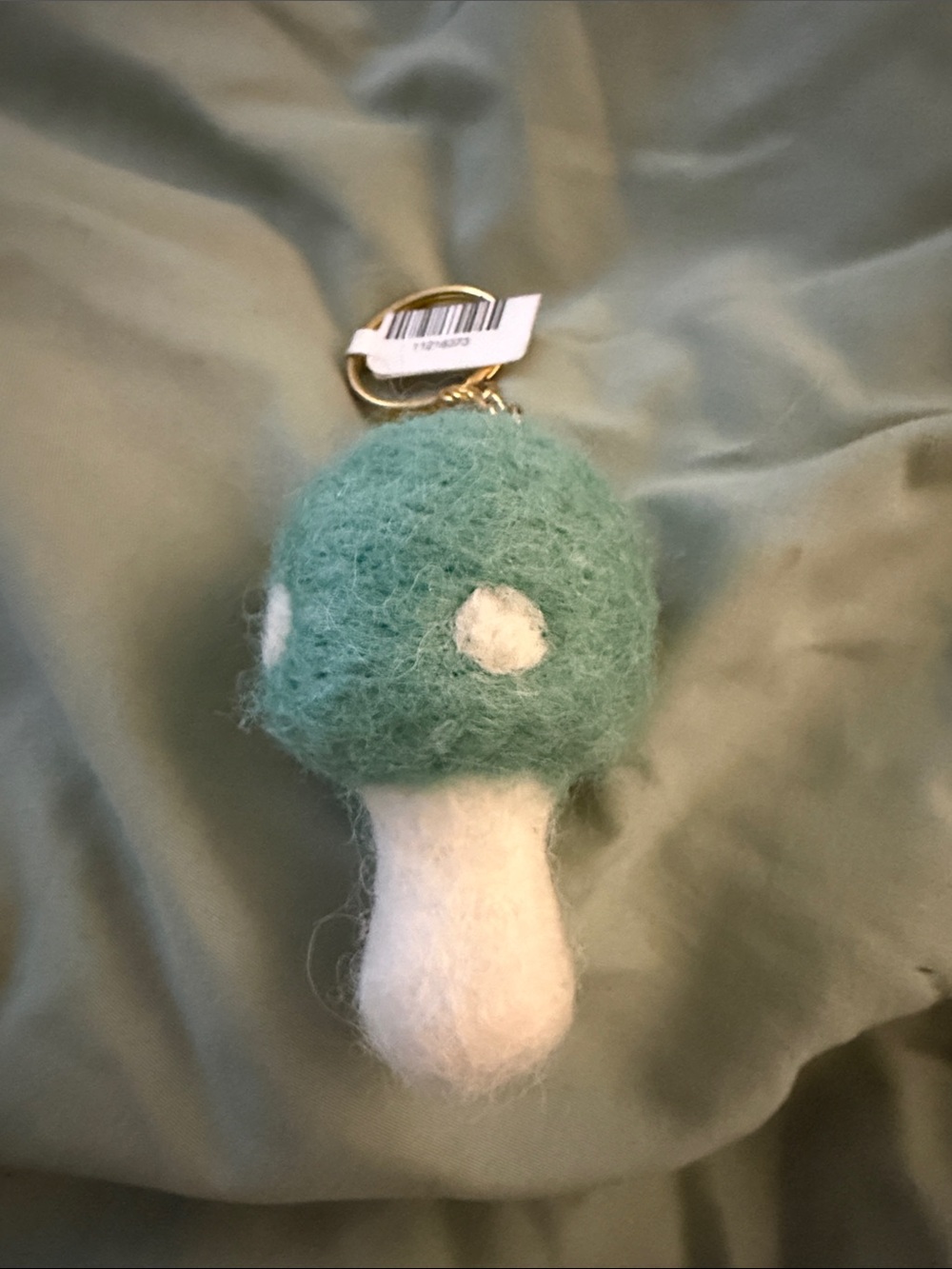 Free People Golden Hour Designs Felt Mushroom Keychain NWT